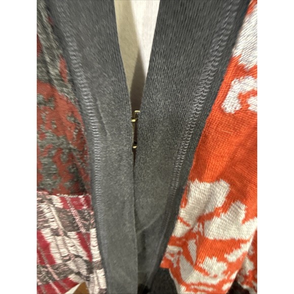 Free People Autumn Patchwork Poncho Cardigan XS/S Hood Dolman Sleeve Boho - Picture 7 of 16